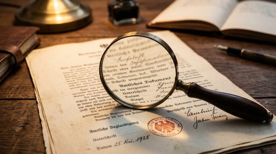 Person liest ein Arbeitszeugnis und macht sich Notizen