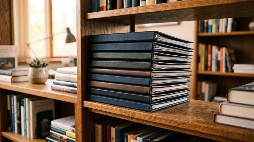 Person liest aufmerksam ein Dokument am Schreibtisch