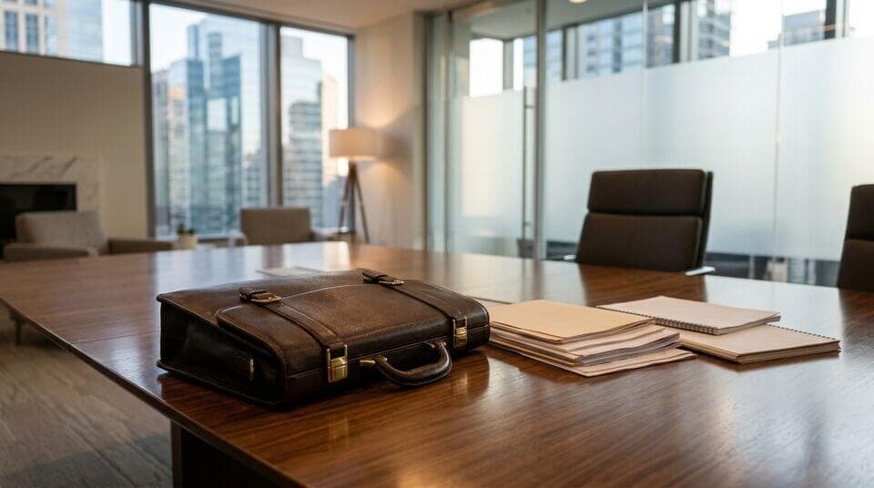 Person am Schreibtisch unterschreibt ein offizielles Dokument