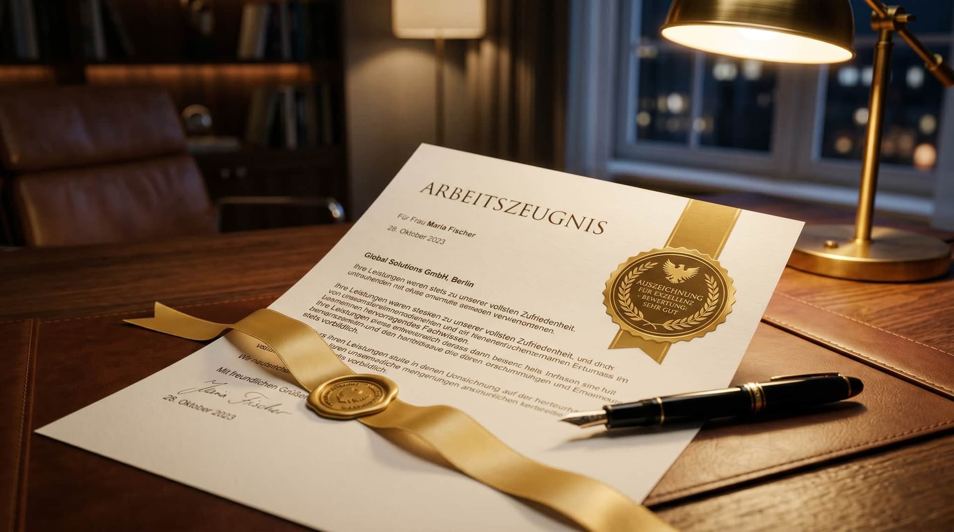 Arbeitszeugnis Note 1 — Formulierungen, Vorlage 2026 und Mustertext für sehr gut